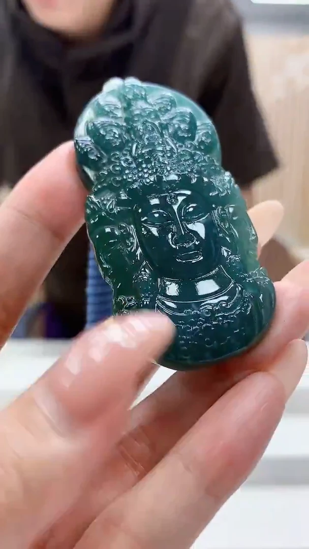 定制翡翠未镶嵌4812MM-毛货挂件59