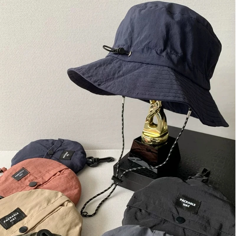 儿童青少年渔夫帽收纳小包夏季速干帽子男夏户外登山帽遮阳盆帽