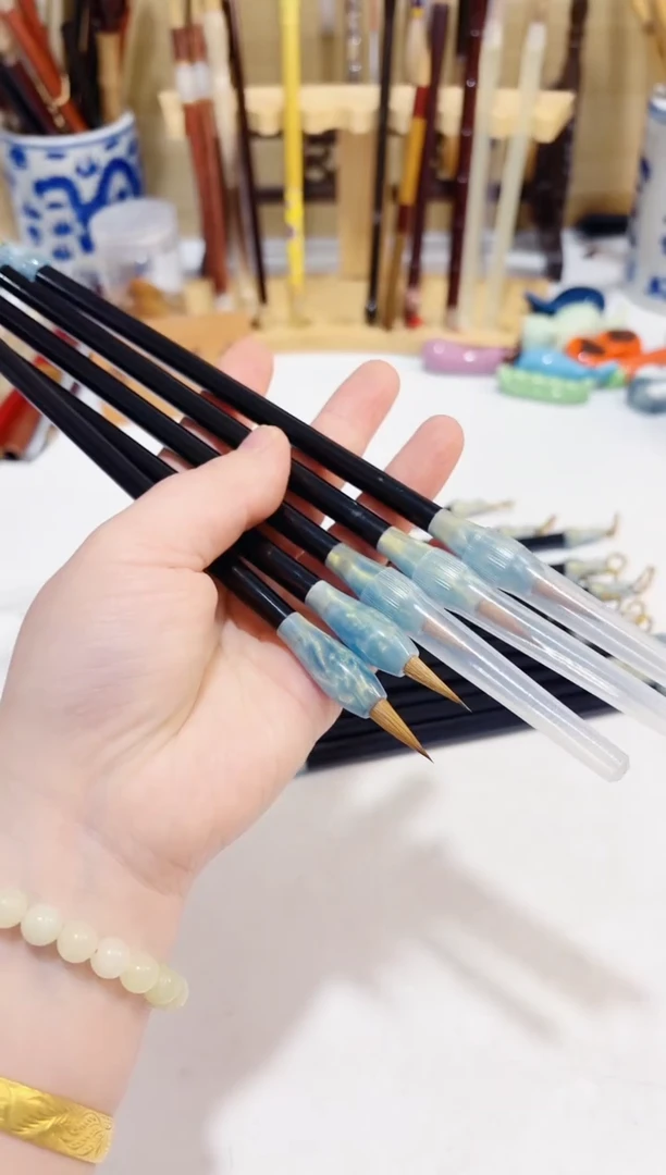 星河5支 李华笔庄黄狼辽尾小楷毛笔心经灵飞经作品款试墨不售后