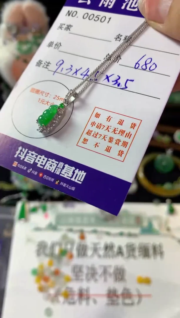 翡翠银S925镶嵌颈饰翡翠