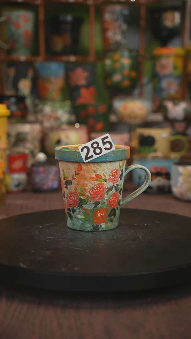 紫砂油画手绘釉下彩285