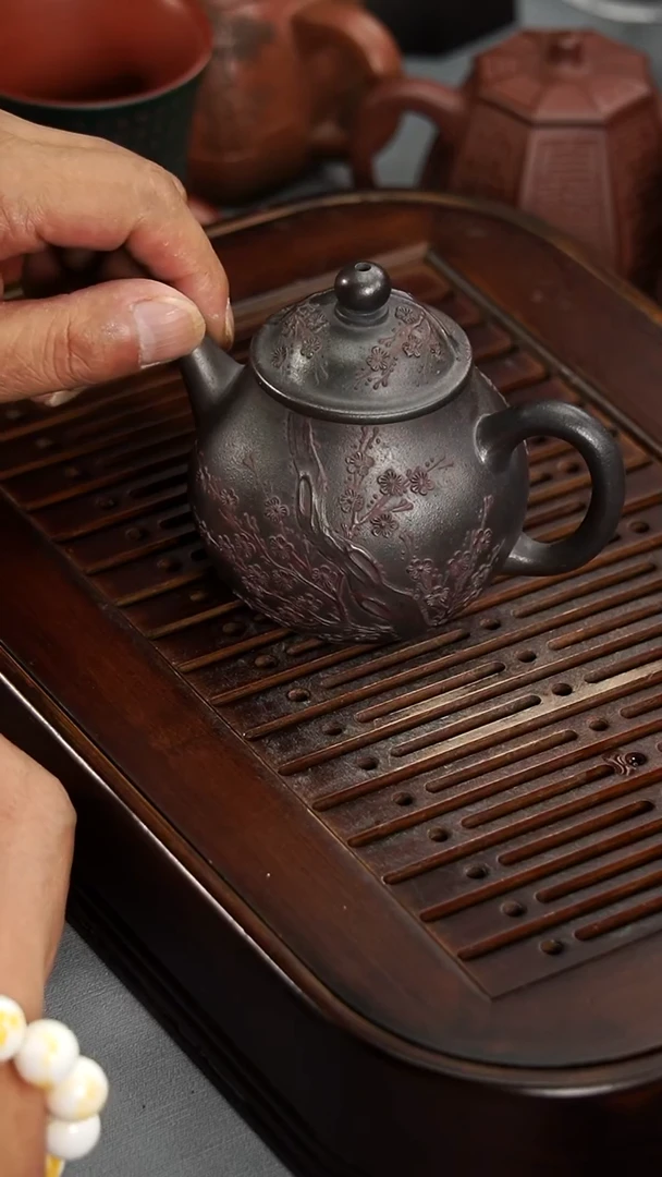 茶壶紫砂宜兴紫砂古铜泥秋水200毫升