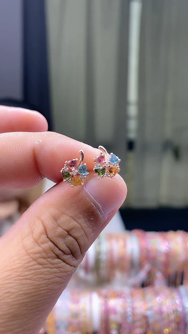 【闪购商品】碧玺耳钉银S925镶嵌1616161516165