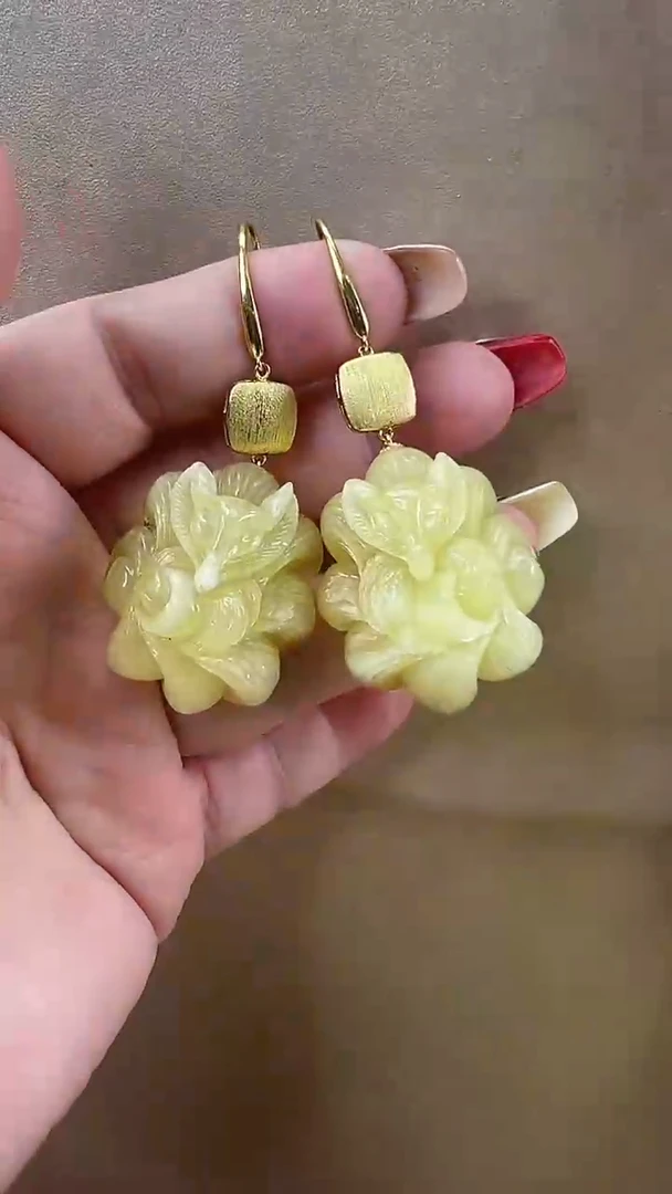 未镶嵌琥珀耳饰耳环
