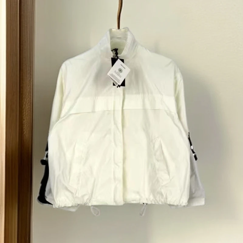 未使用 Prada/普拉达 Prada 纯色拉链立领外套 白色38