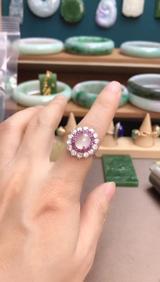 颈饰银S925镶嵌芙蓉石芙蓉石戒指