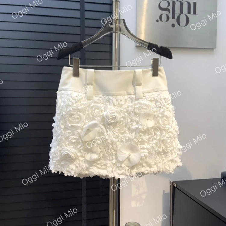 【XSY】立体雕花奶油风造型花朵短裤