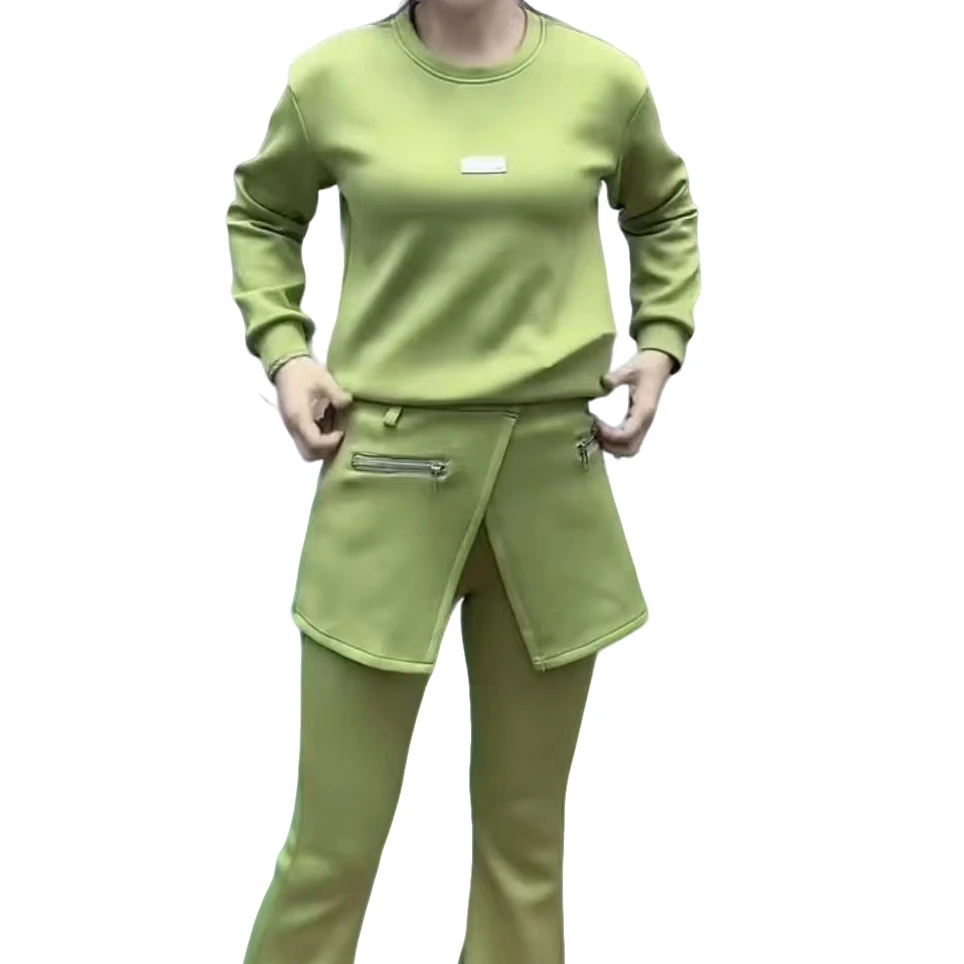 1208新款不加绒三件套上衣+裤子+裙时尚休闲百搭气质