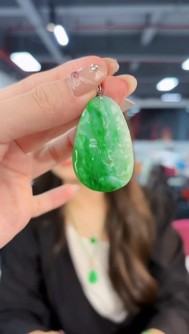 【闪购商品】翡翠颈饰18K金镶嵌缅料A货/支持复检/一件