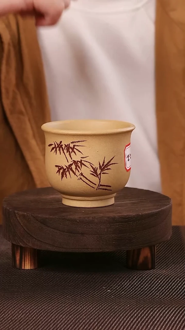 茶杯紫砂紫砂刻绘主人杯22