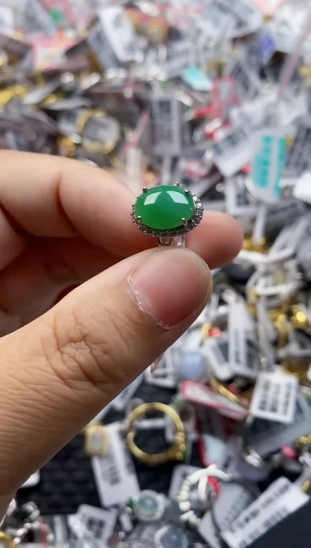 翡翠戒指银S925镶嵌1616      10