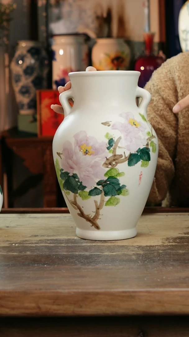 【闪购商品】瓷片景德镇纯手工釉下彩精品花瓶