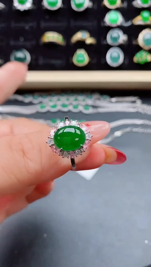 【闪购商品】翡翠戒指银S925镶嵌508005