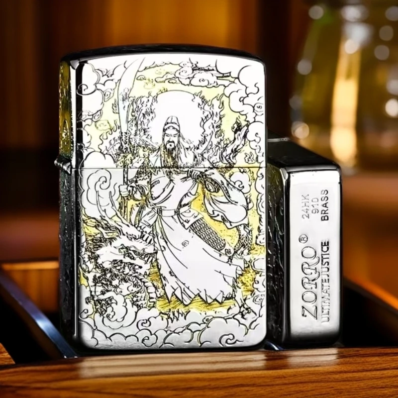 恧谬罗910白镍双财神Z910-030防风煤油打火机男士创意礼物