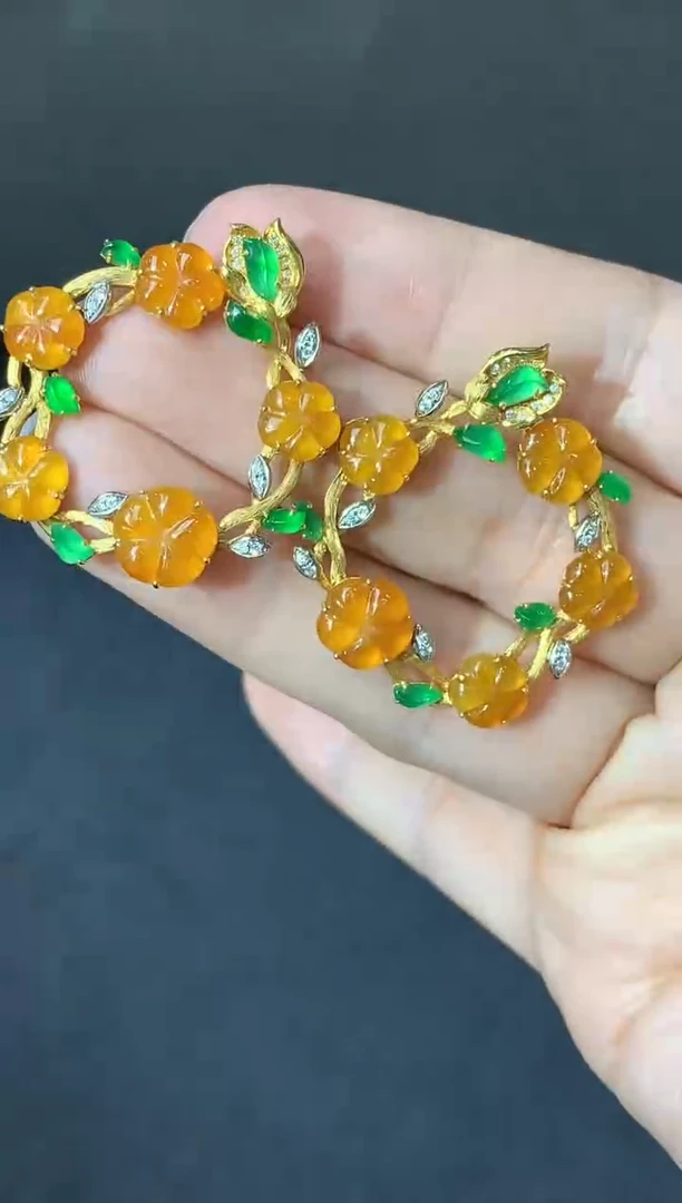 颈饰18K金镶嵌翡翠732-中国好珍宝