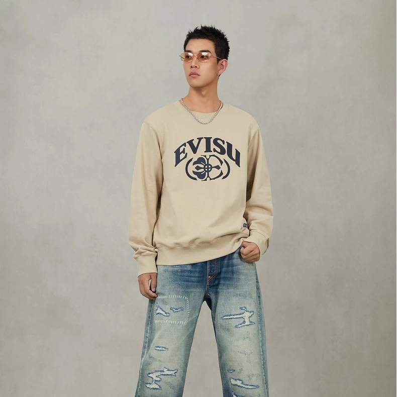EVISU福神 2025秋新品男士商标印花卫衣2EAHTM5SW1137XXCT