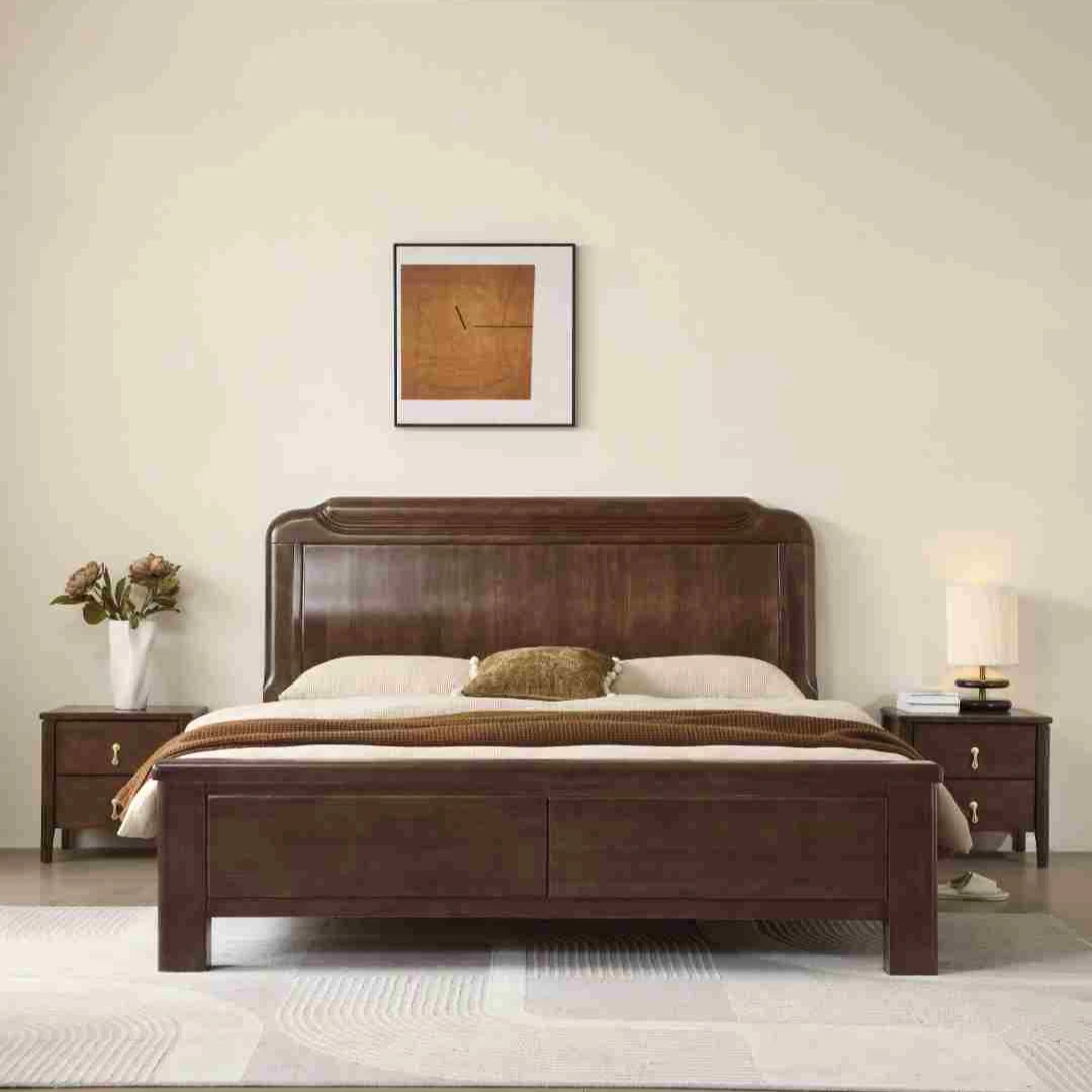 【孙家专属】紫金檀木实木床1.8米轻奢双人床加厚加粗古典