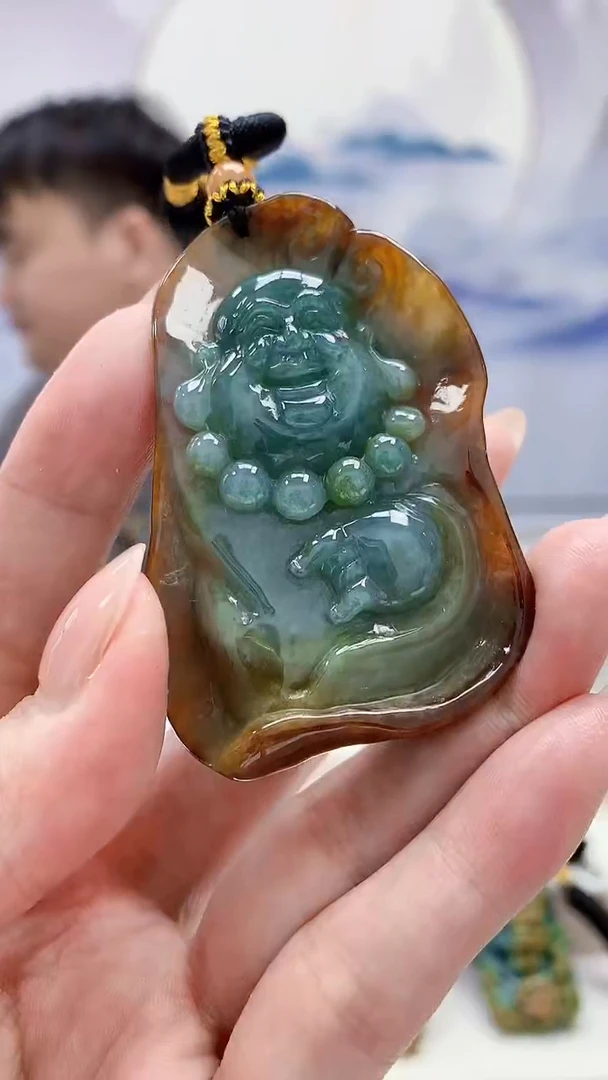 未镶嵌定制翡翠5060MM-毛货挂件26