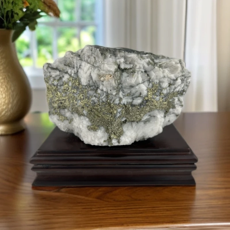 金都招远金矿石金石摆件（命名：金缠玉）