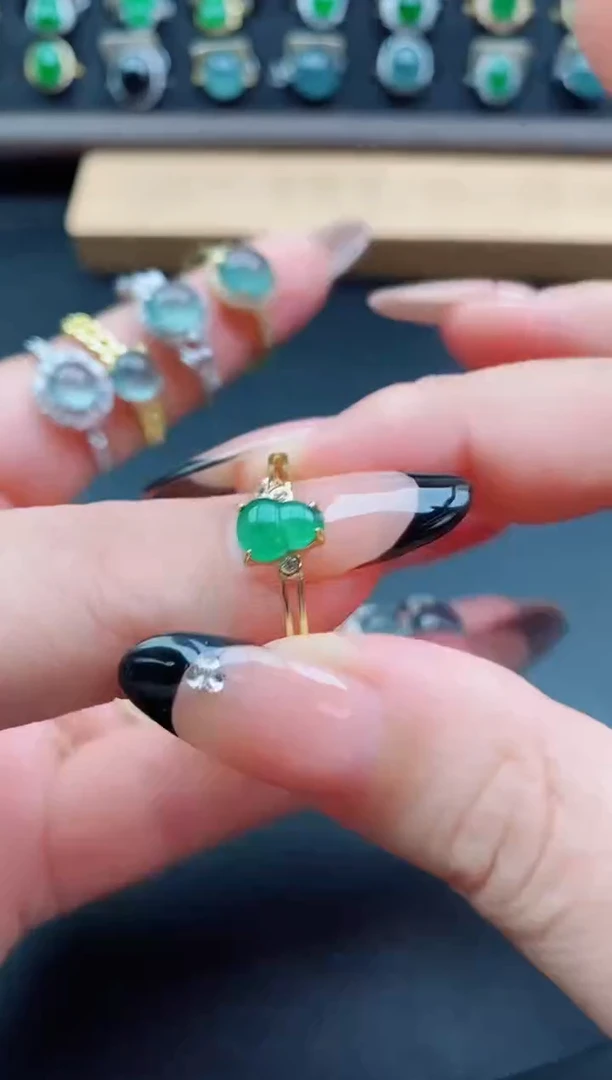 银S925镶嵌戒指翡翠1212