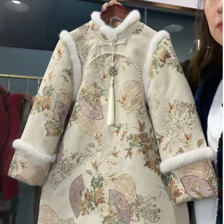 女童冬季韩版加绒加厚保暖中长款外套｜薅羊毛 老板疯了