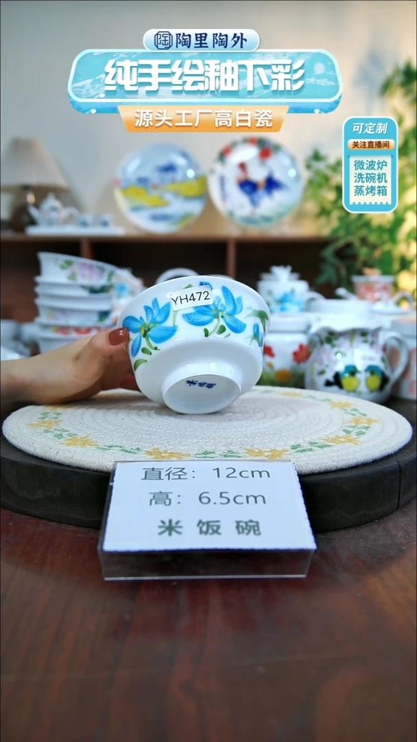 碗景德镇高温手绘陶瓷YH472