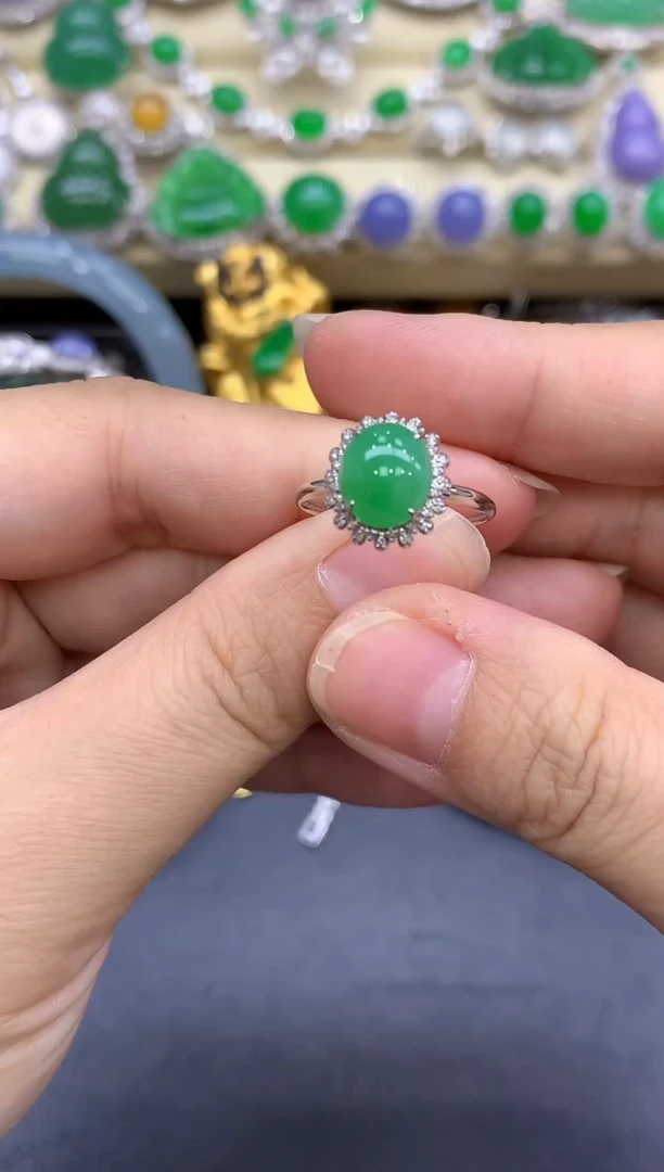 18K金镶嵌戒指翡翠179-中国好珍宝