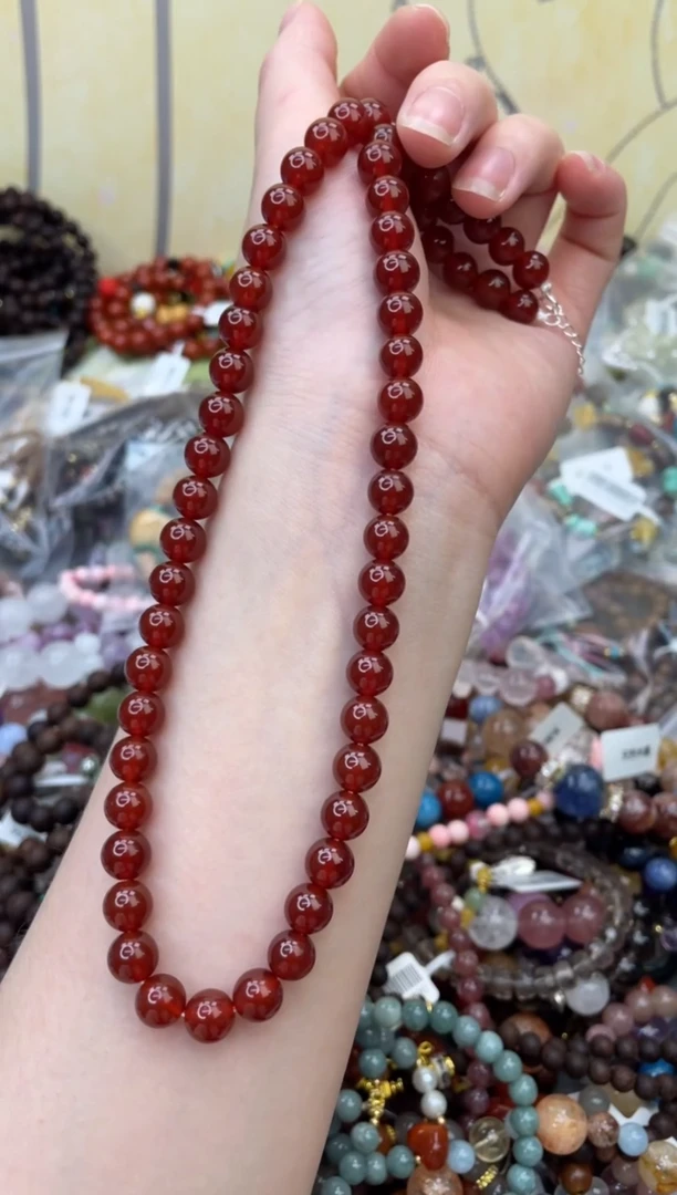 银S925镶嵌玛瑙项链153