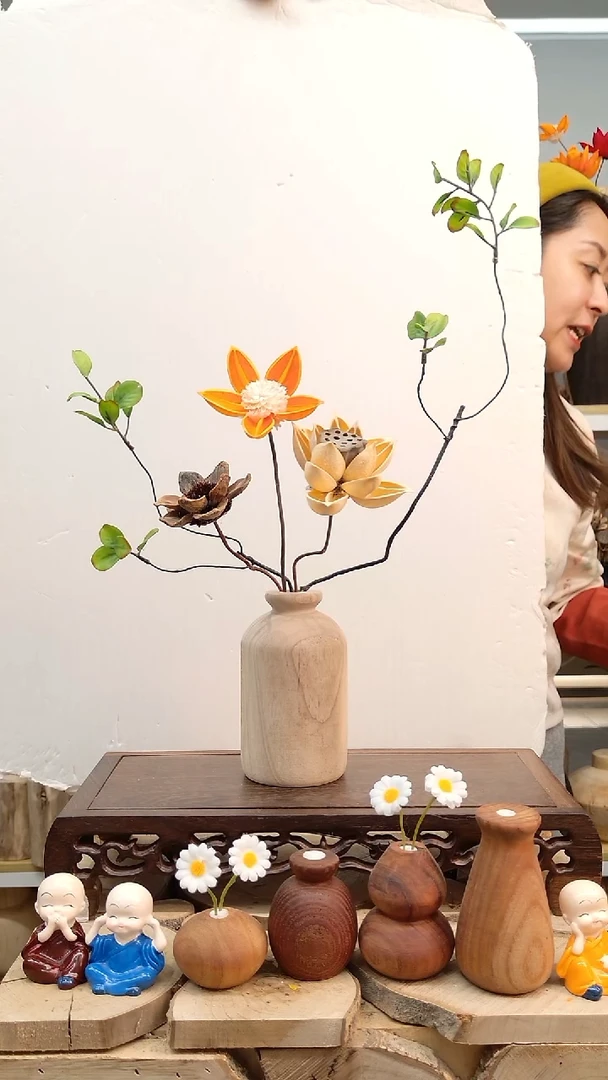 木实木花瓶一物一拍