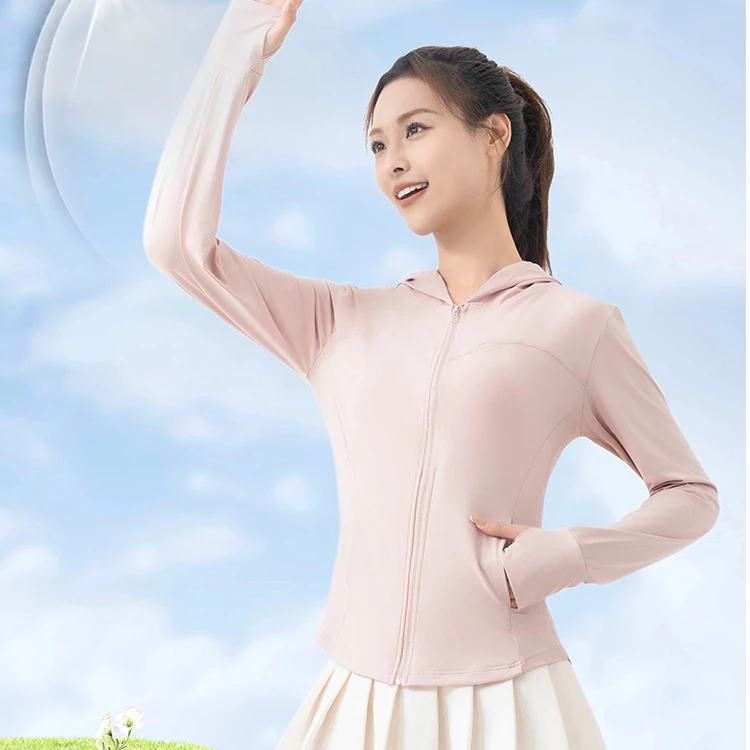 【口袋款】锦纶原纱防晒衣2024夏季新款修身透气连帽防紫外线防晒衣