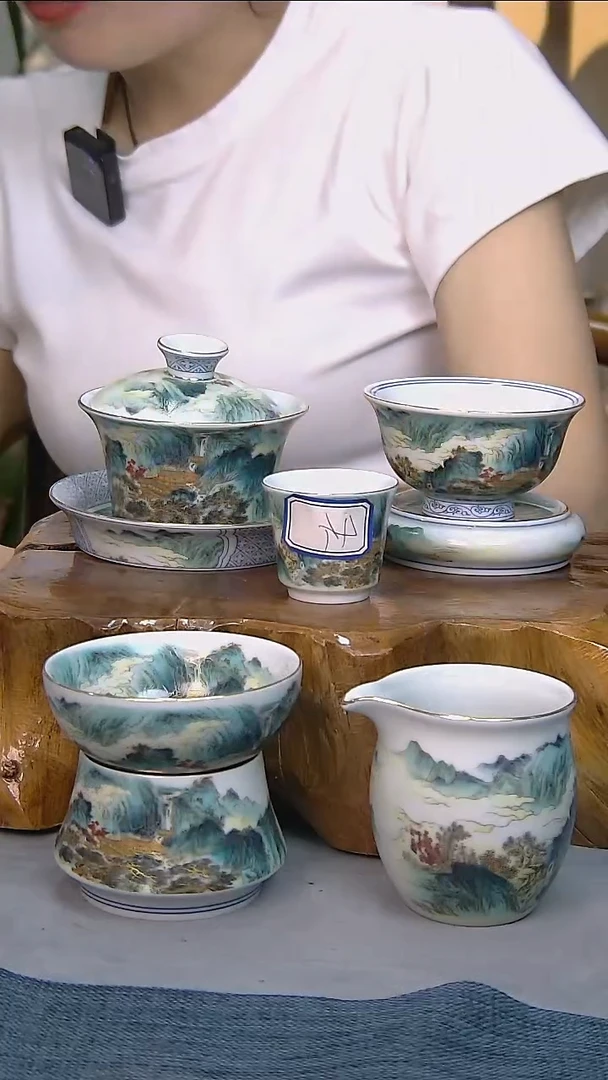 9件套陶瓷茶具家用简装系列