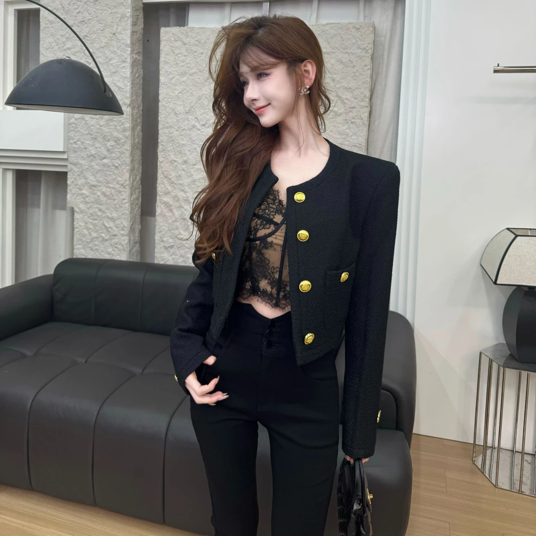 【贵气香奶奶】小香风粗花呢短款外套女