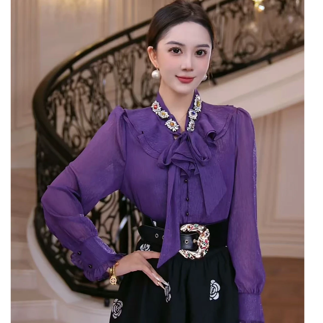 FNN【紫韵流光】2025新款休闲洋气衣服女穿搭气质女装套装F2530313