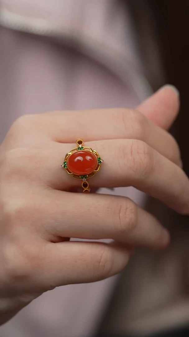 未镶嵌Q85（多样性发一件）南红玛瑙戒指
