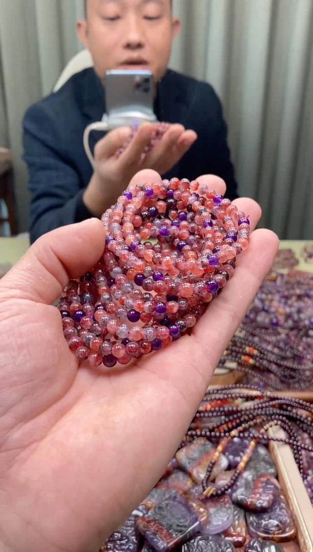 未镶嵌手串水晶超七手串  多样性发一