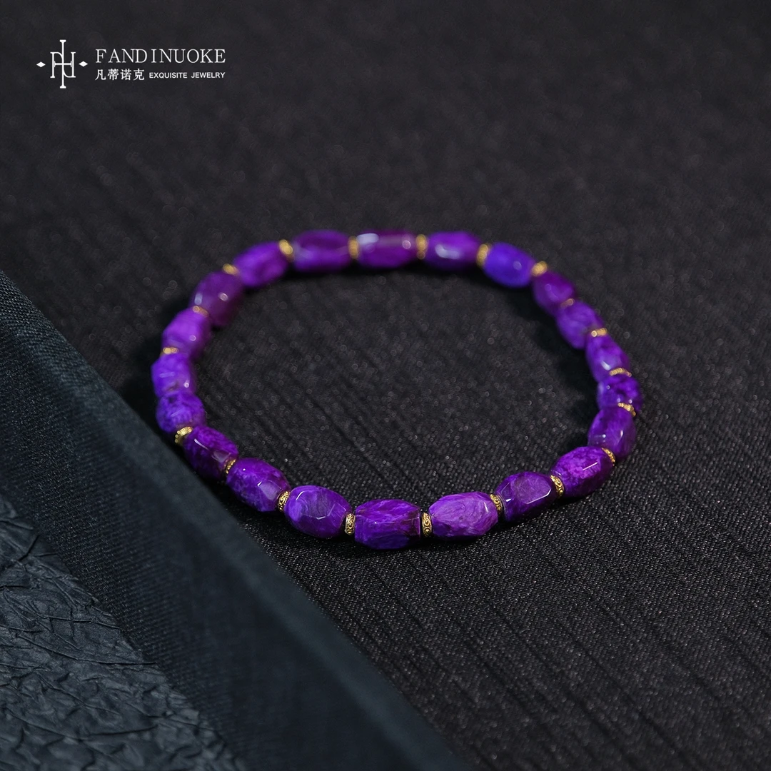 【加加专属】19 MJ84072-18k舒俱来满紫玉化手串-约4mm-随型