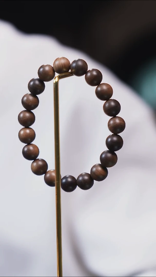 檀香木手串/手链SG034 印度老山檀阴沉10mm单圈 微瑕