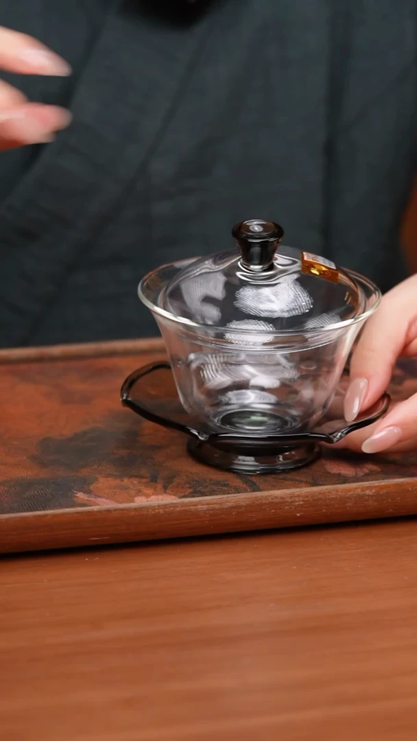 【闪购商品】禾器/荷叶盖碗/浅黑色/定制版