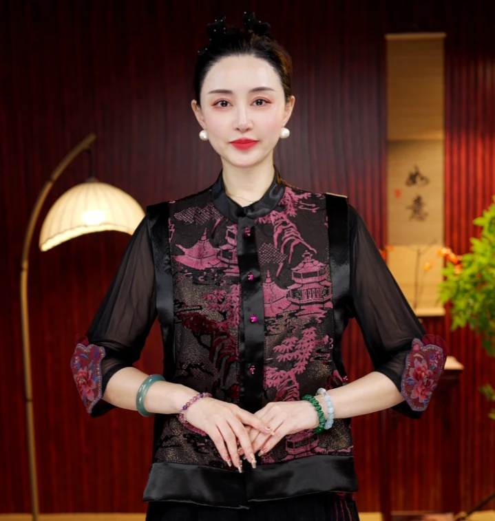 [锦亭] 柒柒高定新中式双面穿国风马甲--蓉蓉