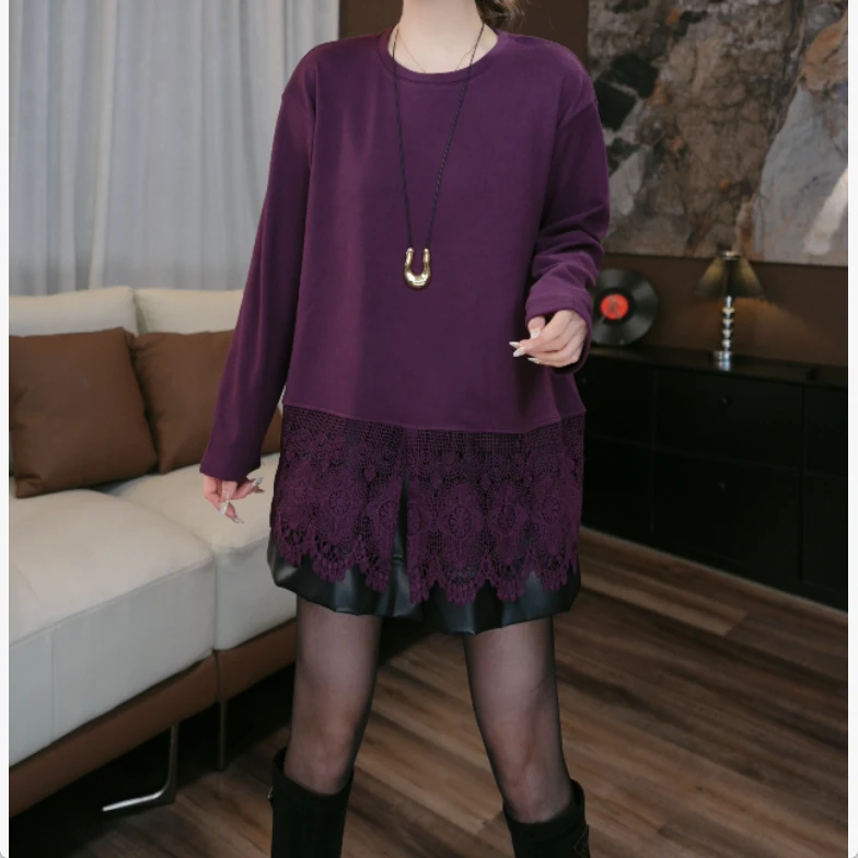 【鑫-蕾】新款T恤时尚气质设计拼接宽松百搭打底衫T恤29358