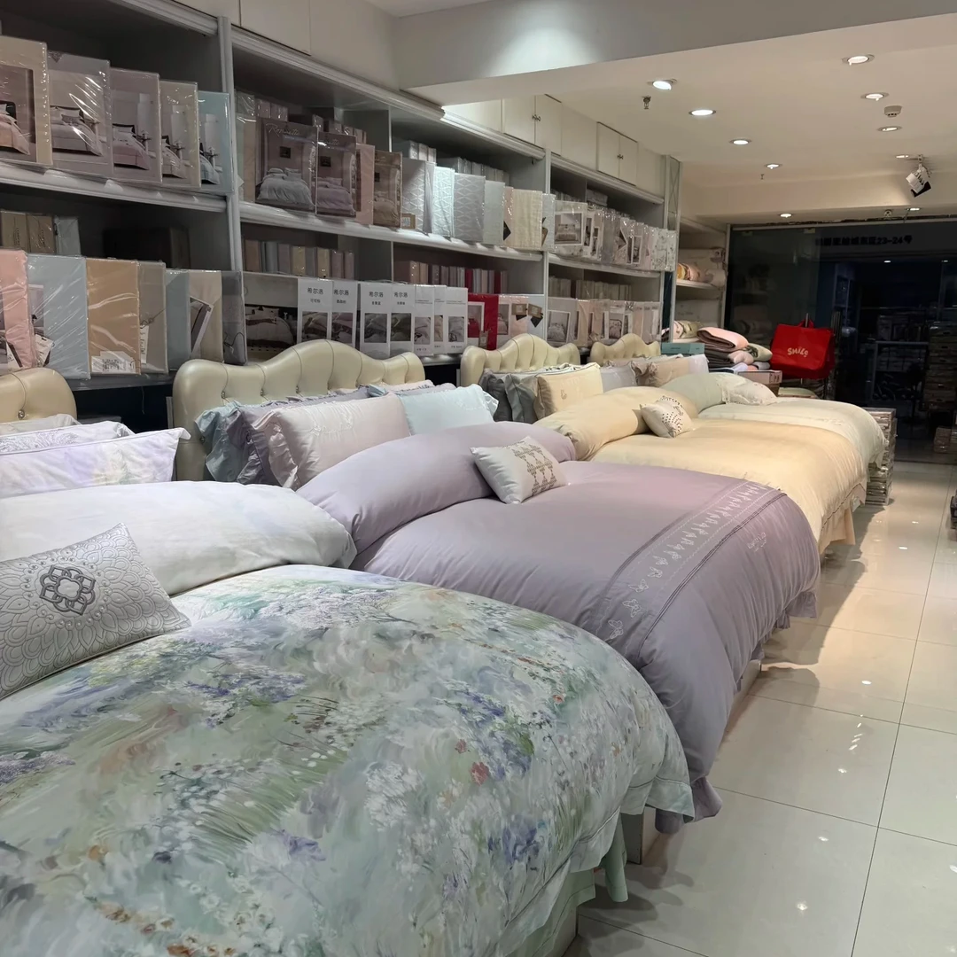 A高端亲肤棉双层纱四件套透气舒适床品套件-紫花园