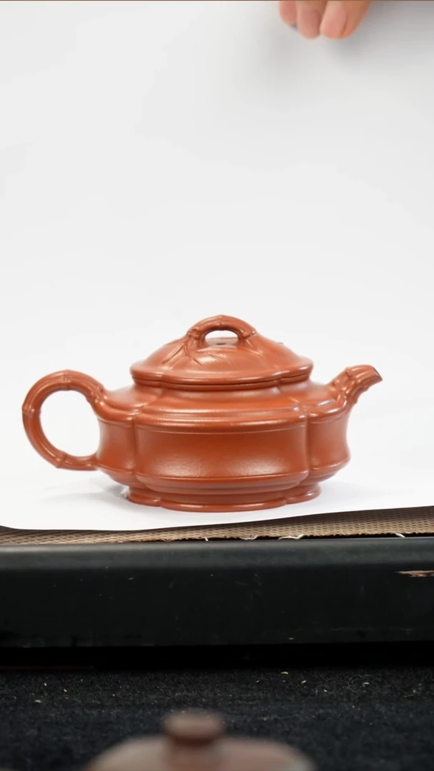 茶壶紫砂朱泥双线竹鼓140