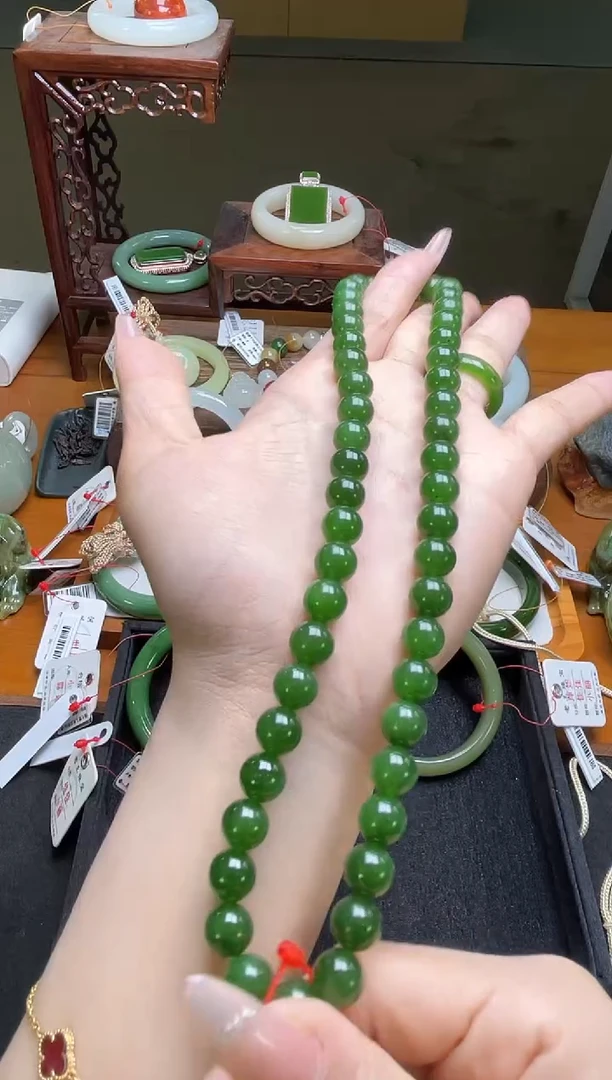 项链未镶嵌和田玉卡10俄料碧玉 妈妈链