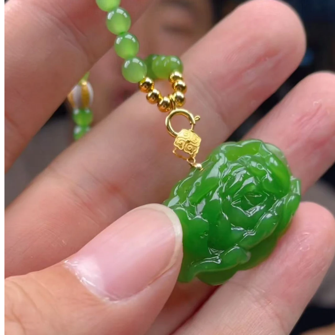 【玉经纶】-72664/Q31-和田玉牡丹花珠链-多样性发其一