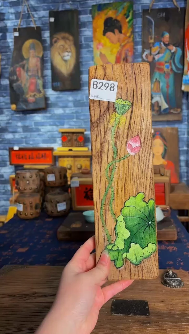 风化老门板丙烯画