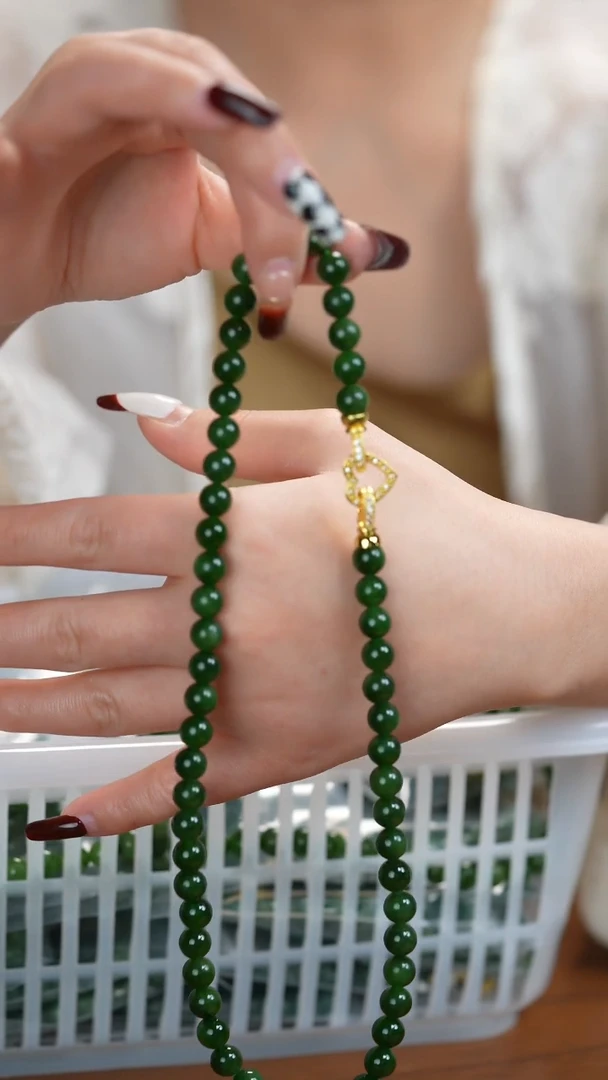 【闪购商品】和田玉（碧玉）项链未镶嵌和田玉碧玉8mm福利项链