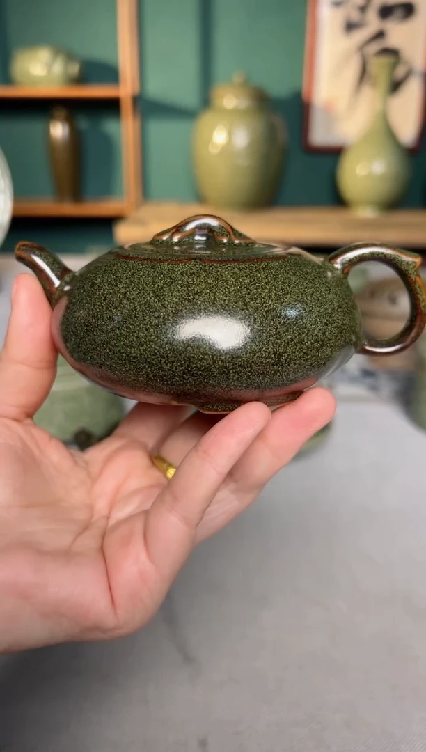 【闪购商品】其他耀州窑茶叶末釉如意扁扁壶