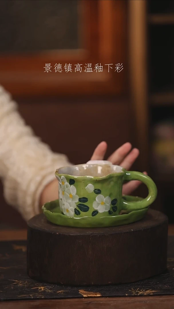 陶瓷景德镇高温釉下手绘陶瓷@L004@