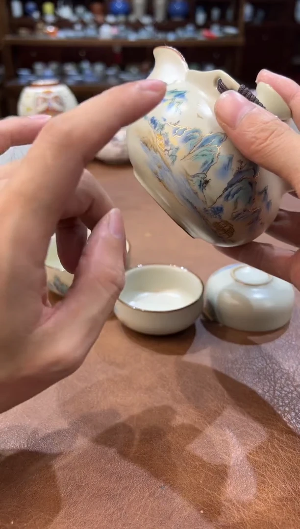 真的很便宜超好看会开片的旅行茶具