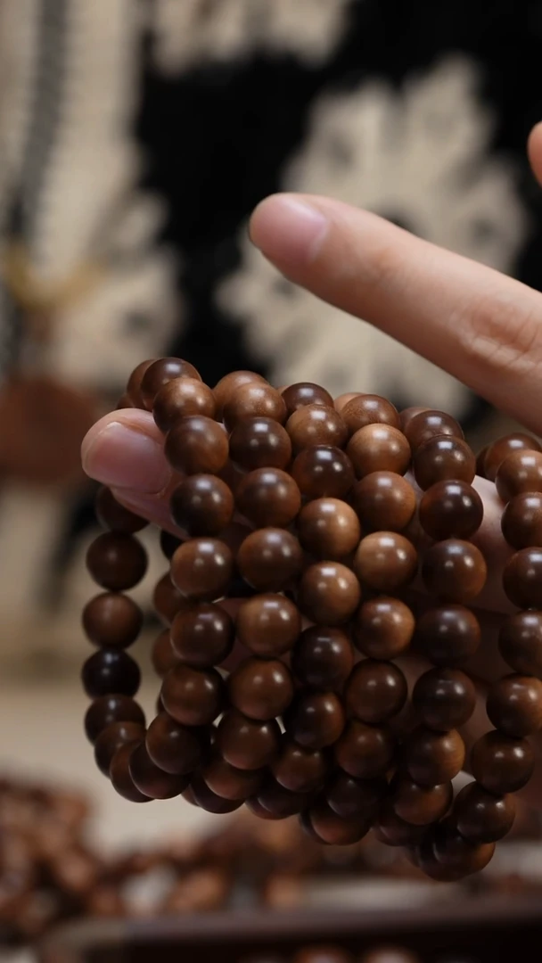 檀香木手串/手链小*老山檀香1.0圆珠多圈108颗供奉
